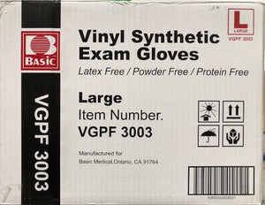 GLOVES; VINYL, LARGE, (CARTON-1000)