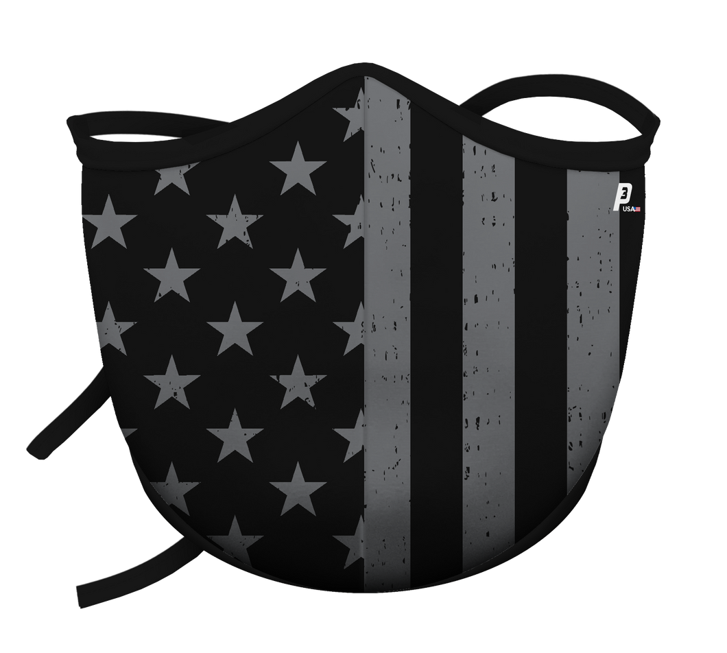Gray USA Flag w/Ties